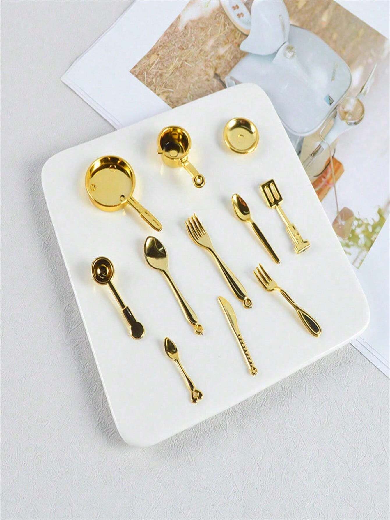 Set De 11 Piezas De Disfraz De Chef Para Niños – Delantal, Gorro Y Utensilios De Cocina De Madera Y Metal, Ideal Para Jugar A Cocinar