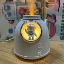 1pc USB Powered Astronaut Capsule Humidifier With Night Light, Suitable For Bedroom, Living Room, Office, Dorm Desktop - White - View 2