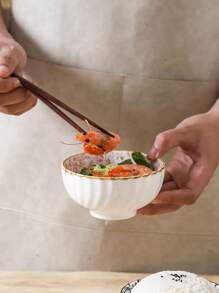 4 件套圆形 4.5 英寸条纹陶瓷饭碗，四季图案，适用于微波炉和洗碗机，家庭早餐碗学校用品，圣诞礼物 - 彩色 - 查看 5