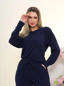 Women Two-Piece Outfits - 藏蓝色 - 查看 3