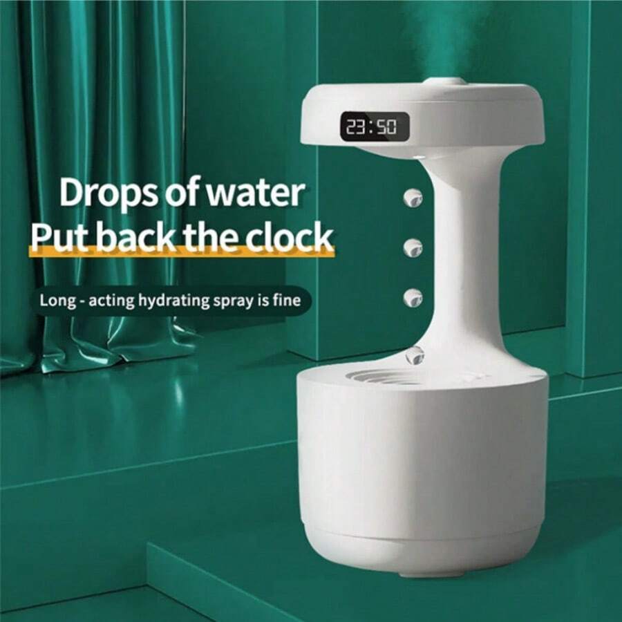 Humidificador Creativo De Gota De Agua Gravitacional Reversible Y Difusor De Aroma Con Gran Capacidad - Blanco - Ver 1