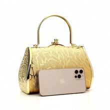 女式豪華手提包,鑲嵌鑽石金屬小日購聚會晚禮服晚宴包婚禮女性手提包