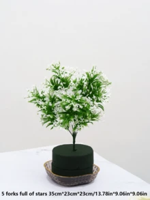 1pc Simulation Flower & Plant, Valentine'S Day, Home, Hotel, Party, Festival Decor, Fake Gypsophila Rose Lily Bamboo Chrysanthemum Maple Leaf Money Grass, Plastic, Polyester, Elegant And Affordable - Multicolor - View 7