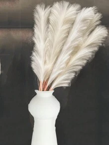 80cm/31.5inch Fluffy Faux Pampas Grass Table Vase Decoration Large Dried Flower Bouquet Home Bedroom Living Room Wedding Decor Soft Natural Artificial/Fake Bulrush Reed Grass No Shedding, Party Birthday,Valentine'S Day,Mother'S Day Gift Decoration Outdoor Decor - trắng - Xem 1