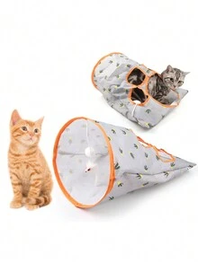 1 Đồ Chơi Đường Hầm Tương Tác Cho Mèo Có Giấy Nhăn Cho Mèo Chơi, Có Thể Gấp Lại Được - Nhiều màu - Xem 1