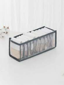 New Portable Foldable Washable Underwear Compartment Storage Box Closet Clothes Drawer Mesh Separation Box Storage Artifact School Organizer Bags Teacher Storage Bags - Grey - View 1