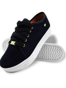 Tênis Feminino Casual Slip on Preto Confortavel - Preto - Visão 4