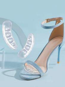 2pcs Pea Shape High Heels Anti-Friction Transparent Invisible Non-Slip Forefoot Pads Heel Stickers Universal