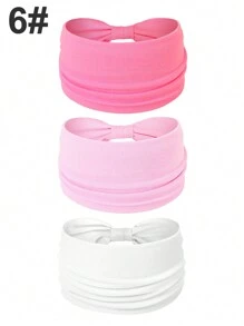 3 pezzi Fasce elastiche extra larghe a torsione di colore unito per donna, accessori per capelli alla moda e alla moda per l'autunno e l'inverno, adatti per vacanze, outfit eleganti, sciarpe, bandane e fasce per capelli morbide per donna, estivo, vacanza, viaggio - Multicolore - Visualizzare 12