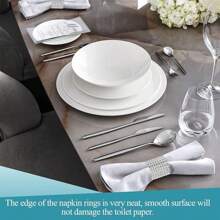 10pcs/30pcs/50pcs Gold Diamond Napkin Rings, Christmas Napkin Holders, Shiny Rhinestone Napkin Rings, Diamond Hook And Loop Napkin Rings, Suitable For Table Decoration, Suitable For Anniversary, Birthday, Wedding, Dinner, Party, Diy Decoration (Silver) - Silver - View 2