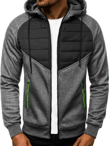 Shendy Vendy Men's Sweatshirt With Sports Hood With Zipper Hoodie - 深灰色 - 查看 2
