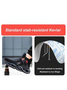 Men's Work Safety Shoes, High-Top Lace-Up, Sturdy Steel Toe Cap, Anti-Crush, Anti-Puncture, Anti-Skid, Breathable, Lightweight, Industrial Construction Outdoor Work Safety Boots, Suitable For All Seasons - Black - View 9