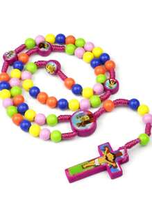 1 件手工彩色壓克力珠項鍊附卡通十字與原子洗禮 - 亞克力串珠項鍊 - 查看 9