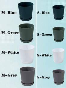 1入組帶底盤的花盆,適用於盆栽植物、多肉植物、裝飾和儲物 - 彩色 - 查看 10