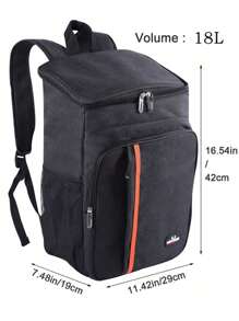 1个18升大容量保温背包户外露营大号午餐野餐背包防水牛津车载冰盒晚餐食物保鲜盒午餐袋女士午餐盒包女士学校用品配件 - 黑色 - 查看 8