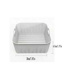 1pc Air Fryer Oven Accessories, Easy To Clean Non-Foldable Air Fryer Basket Liner, Reusable Air Fryer Oven Liner, Parchment Paper Liner Replacement - Grey - View 3