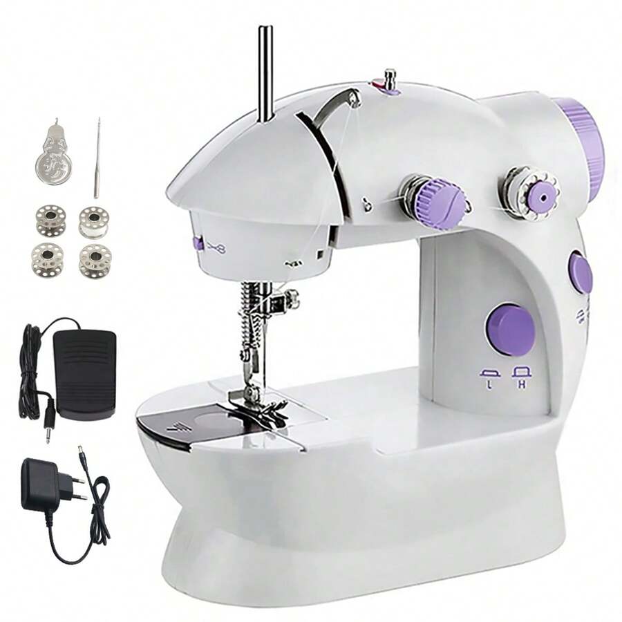 1 Mini Sewing Machine for Beginners, Sewing Machine for Quick Stitching, Portable Sewing Machine Suitable for Home, Travel and DIY, Electric Handheld Sewing Machine for Beginners,