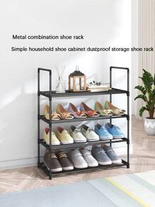 1 Set Metal Combination Shoe Rack, Dust-Proof Shoe Cabinet, Multi-Layer Assembled Shoe Organizer, Home Simple Shoe Rack, Doorway/Foyer Shoe Display Shelf - Multicolor - View 1