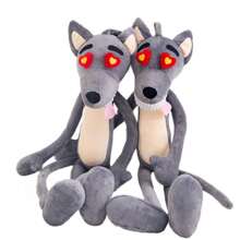 創意大野狼玩具娃娃模仿，可愛頑皮的大野狼枕頭，大野狼創意皮Q緩壓毛絨玩具娃娃，獨特的禮物 - 灰色 - 查看 4