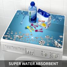 1pc Shiny Drip Pattern Dustproof Cover Mat, Tpr Material, Suitable For Top Of Washer And Dryer,Bag,Organizer,Storage