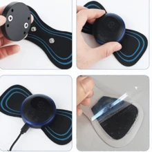 Neck Massage Patch, Portable Rechargeable Mini Massager, Intelligent Electric Neck Massage Device - Black - View 5