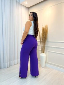 Plus Size Pants - Màu tím - Xem 2