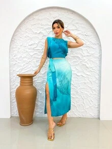Women Dresses - Màu xanh lam - Xem 3