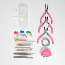 首飾DIY入門套件耳環項鍊DIY珠子鉗子工具套件首飾修理工具套件首飾配件，適用於成人和初學者（粉色） - 粉色 - 查看 5