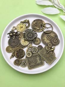 30pcs Hợp kim Đồ cổ Bronze Hỗn hợp Bộ xương Steampunk Đồng hồ Mặt Đồng hồ Bánh răng Bánh xe Vật rủ xuống Đối với Làm đồ trang sức DIY Steampunk Bánh răng Vật rủ xuống Thủ công mỹ nghệ Phụ kiện - Đồng cổ - Xem 2