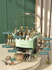 1pc Multifunctional Cosmetics Storage Box With Transparent Drawers, Waterproof & Dustproof Clear Plastic Organizer On Dresser With Big Size, For Bathroom Vanity, For Lipstick, Brushes, Lotions, Eyeshadow, Nail Polish And Jewelry And Desktop Storage,Room,Home,Bedroom,Bathroom,House,Pink Room,Living Room Decor,Travel Stuff,Gift Bag,Gifts For Mom,Dad,Men,Friends,Teacher,Birthday,Wedding,Desk,Shelves,Accessories,Gift Boxes,Funny Gift,Storage ,Jewellery Box,Pouch,Makeup Brush Holder,Brush Holder,Perfume Organiser,Pouch Bag,Gifts For Women,Christmas Gifts,Gift Ideas For Women - White - View 3