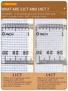 4 Piezas De Tela Blanca Para Punto De Cruz Para Bordado Diy, Disponible En 11ct Y 14ct, Con 4 Tamaños De Corte Para Cada