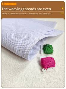 4 Piezas De Tela Blanca Para Punto De Cruz Para Bordado Diy, Disponible En 11ct Y 14ct, Con 4 Tamaños De Corte Para Cada