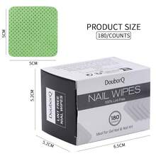 180片/盒綠色一次性指甲美甲卸甲墊,去除甲膠潔淨墊,無酮指甲擦拭布 - 綠色 - 查看 2