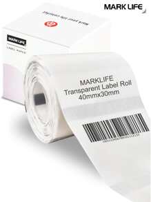MARKLIFE透明熱敏標籤紙1.57"X1.18"(40*30毫米)透明標籤，透明1卷230個/Roll-P50、D100標誌/條碼/貼紙 - 無色 - 查看 2