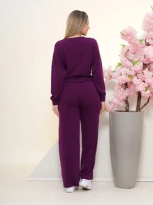 Women Two-Piece Outfits - Purple - View 6