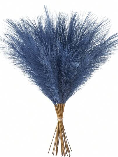 10/20/50 件蓝色仿蒲苇人造芦苇大号高大蓬松人造假花芦苇草人造植物波西米亚风格装饰，适用于婚礼派对装饰、居家客厅卧室装饰、花瓶布置、DIY 摄影道具礼物生日毕业、秋季装饰、秋季