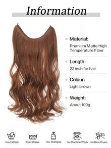 Hair Extensions For Women Invisible Wire Hair Extension Copper Red 22 Inch Long Wavy Ginger Hair Extension - Light Brown - View 3