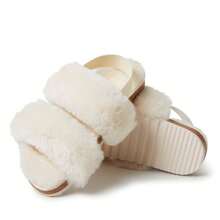 Dearfoams EZ Feet Women's Genuine Shearling Slingback Sandal - tự nhiên - Xem 4