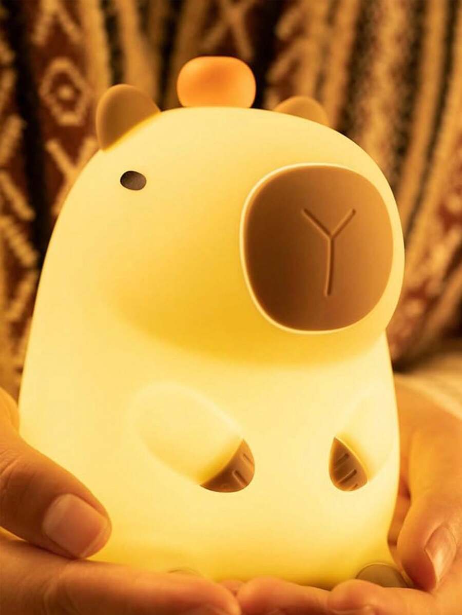 Capybara 夜燈,柔軟矽膠 Capybara Tap Tap Led 夜燈,便攜式 Usb 充電動物燈,觸摸控制燈帶定時功能