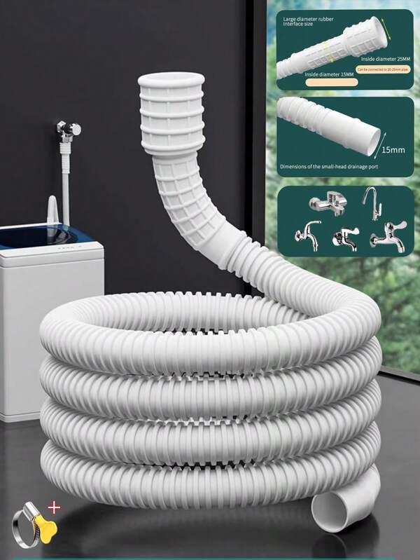 1 Set 1m/2m/4m/8m Tubo di prolunga regolabile Connettore universale adatto per bagno, cucina, lavatrice, irrigazione del giardino, ecc. Decorazione per la casa, decorazione autunnale, ritorno a scuola