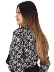 Cazadora tipo bómber, estampada con cremellera. - azul real - Ver 2