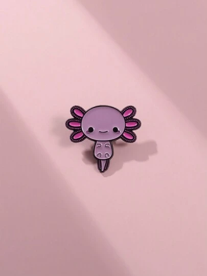 1pc Cute Salamander & Hexagonal Dinosaur Shaped Brooch Pin, Cartoon Animal Badge For Clothing, Backpack, Suitable For Men And Women, Daily Wear