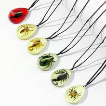 水晶樹脂天然昆蟲標本項鍊,蝎子和蜘蛛形狀的樹脂吊墜 - 蝎子2 - 查看 1