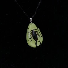 水晶樹脂天然昆蟲標本項鍊,蝎子和蜘蛛形狀的樹脂吊墜 - 蝎子2 - 查看 4