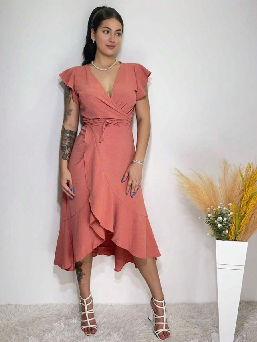 Women Dresses - 乾枯玫瑰色 - 查看 1