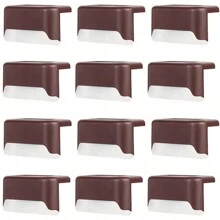Outdoor Led Solar Garden Light For Stairs, Wall, Steps, Pathway, Waterproof Lighting Fence Post Lamp - Brown Shell - View 5