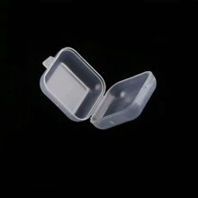 1pc 3.5x3.5cm Single Grid Clear Plastic Square Box For Jewelry Presentation/Display Rings Earplugs Ear Studs Storage - Transparent 1-pack - View 8