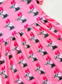 Vestido Casual Estampado com Animais para o Dia dos Namorados para Menina Jovem