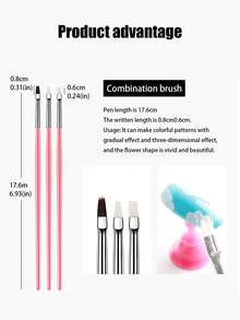 21入組白色美甲工具刷套裝,美甲刷混合套裝,指甲油畫筆,彩繪筆,uv凝膠指甲線條筆和指甲點球筆,拉筆,漸變筆,指甲油膠、油和diy美甲沙龍,美容沙龍初學者在家也可以體驗 - 黑與白 - 查看 9