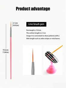 21入組白色美甲工具刷套裝,美甲刷混合套裝,指甲油畫筆,彩繪筆,uv凝膠指甲線條筆和指甲點球筆,拉筆,漸變筆,指甲油膠、油和diy美甲沙龍,美容沙龍初學者在家也可以體驗 - 黑與白 - 查看 6